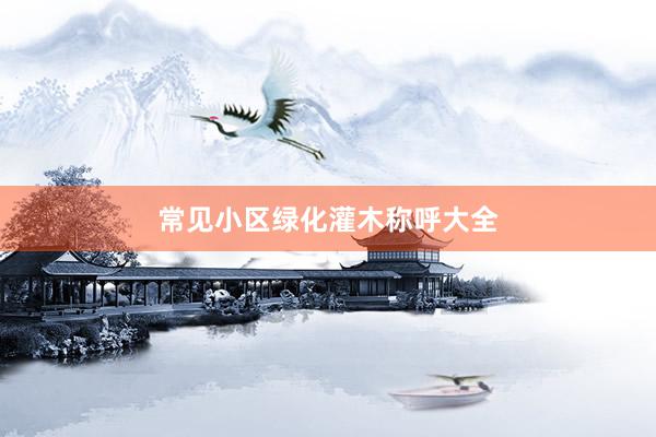常见小区绿化灌木称呼大全