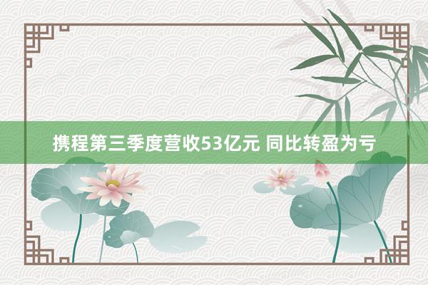 携程第三季度营收53亿元 同比转盈为亏